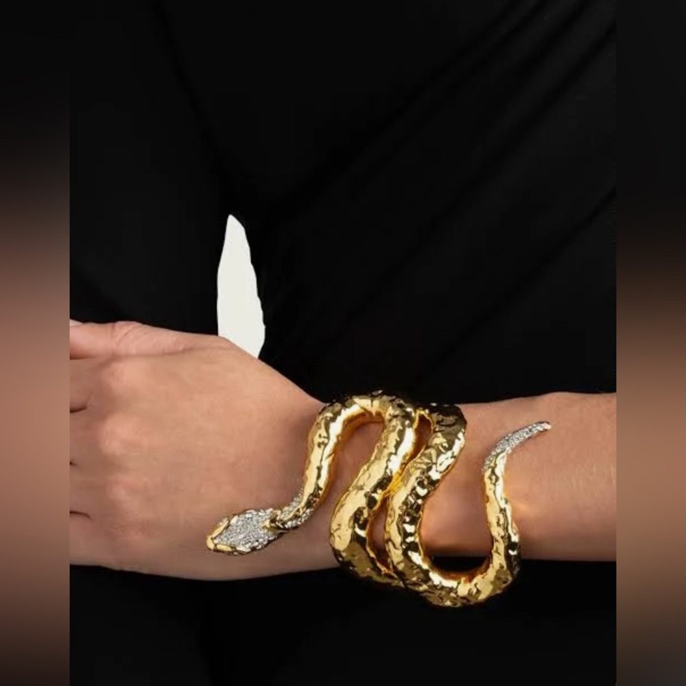 Alexis Bittar Gold & Crystal Serpent Cuff